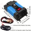 Solar Power Set 1pc 18W18V Solar Panel Waterproof Cell; 1pc 30A Charger Controller; 1pc 700W Power Inverter DC12V To AC110V Car Battery Charge; Blue