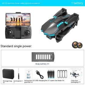 UAV 4K HD Aerial Photography Optical Flow Positioning Dual Camera Obstacle Avoidance Fixed Height Remote Control (Option: Double Lens 1)