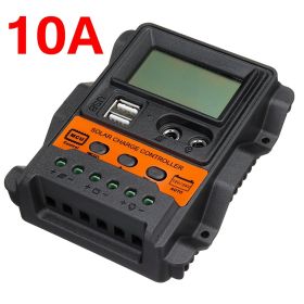 1pc Auto Solar Charge Controller PWM Controller LCD Display Dual USB 5V Solar Panel Battery Charger Regulator (Model: 10A)