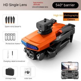 UAV Obstacle Avoidance Remote Control Toy (Option: D6 Orange Single Camera-Style 3)